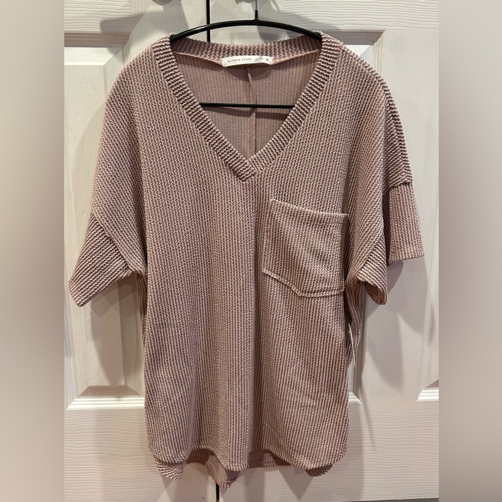 NWT Altar'd State Alessia Ribbed Tunic Top in Dusty Mauve - size XS